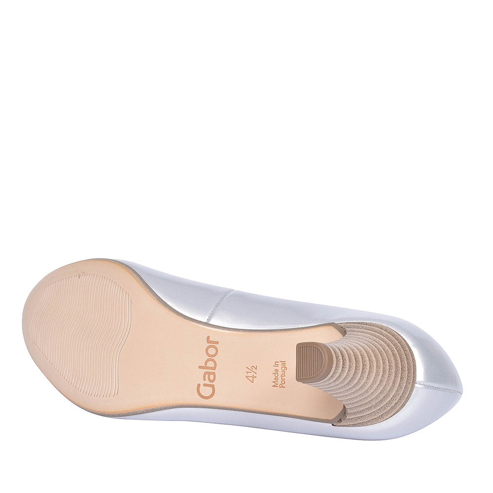 Mid Heel Court Shoe For Women In Silver