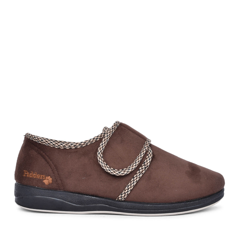 Mens Harry 410 Wide Fit Plain Slipper In Dark Brown