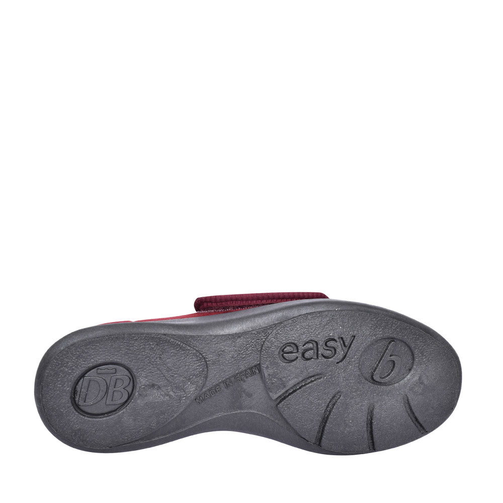 Ladies Keeston 2v Wide Fit Velcro Slipper In Burgandy