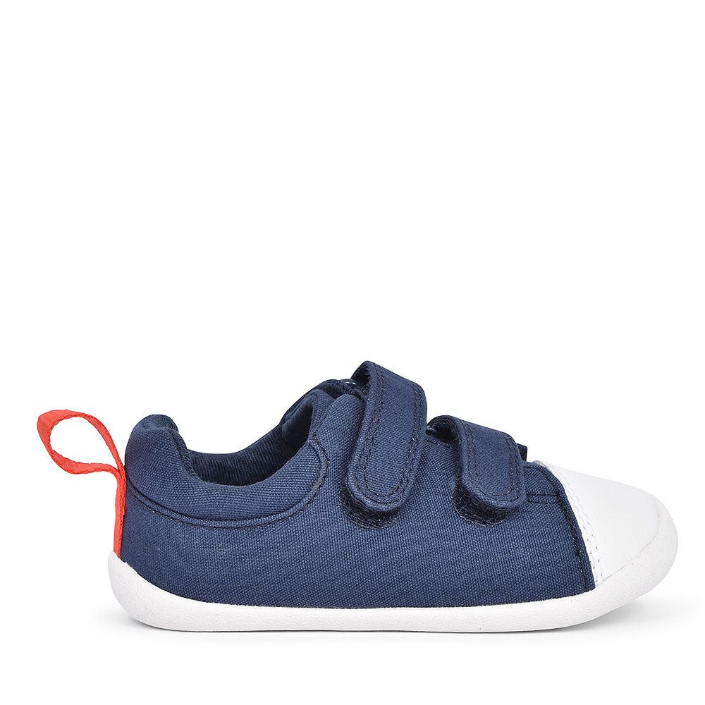 Boys Pre-walker Roam Craft Navy Canvas Shoe In Kids G Fit