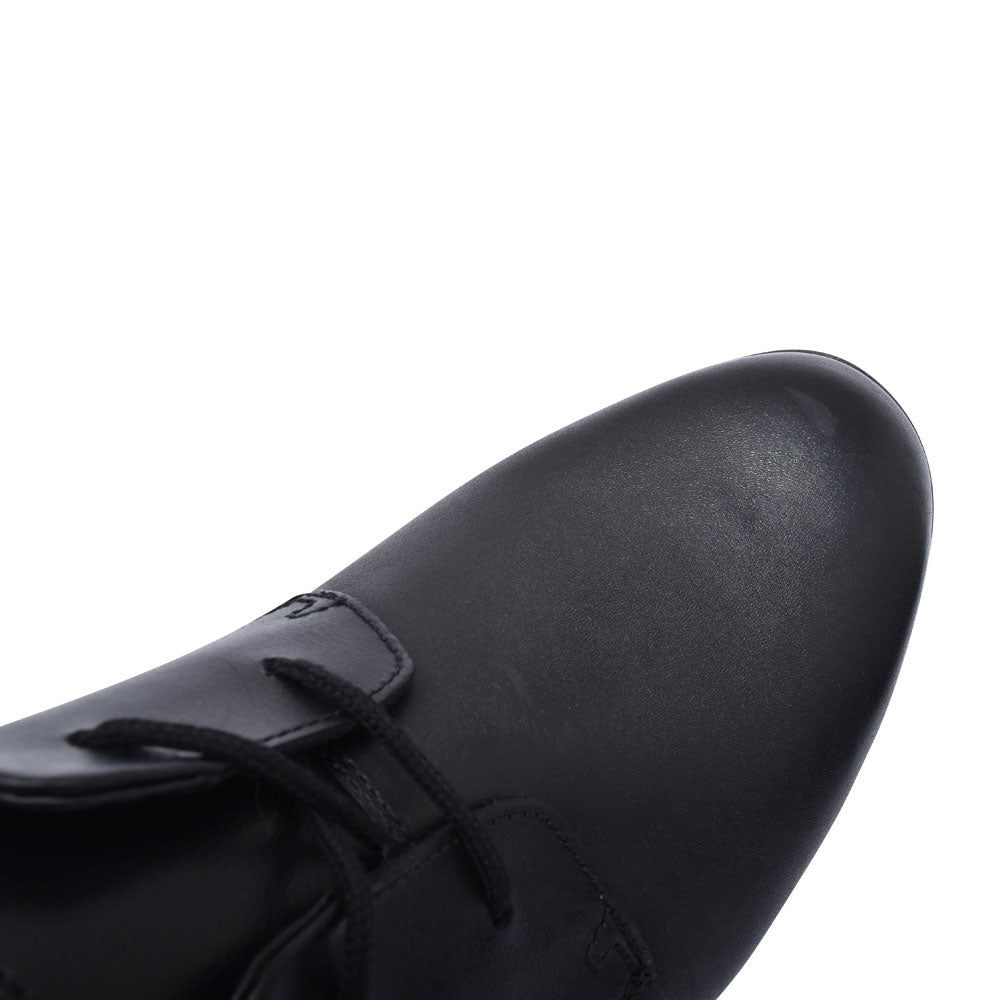 Scala Loop Black Leather Laced Shoe For Boys In Kids F Fit