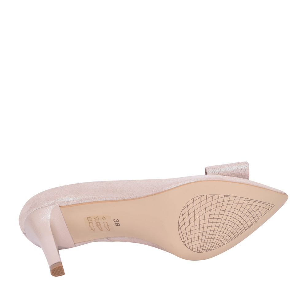 Ladies 7411 High Heel Court Shoe In Oyster