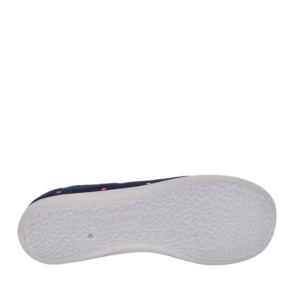Ladies Ballerina 4025 Wide Fit Slipper In Navy