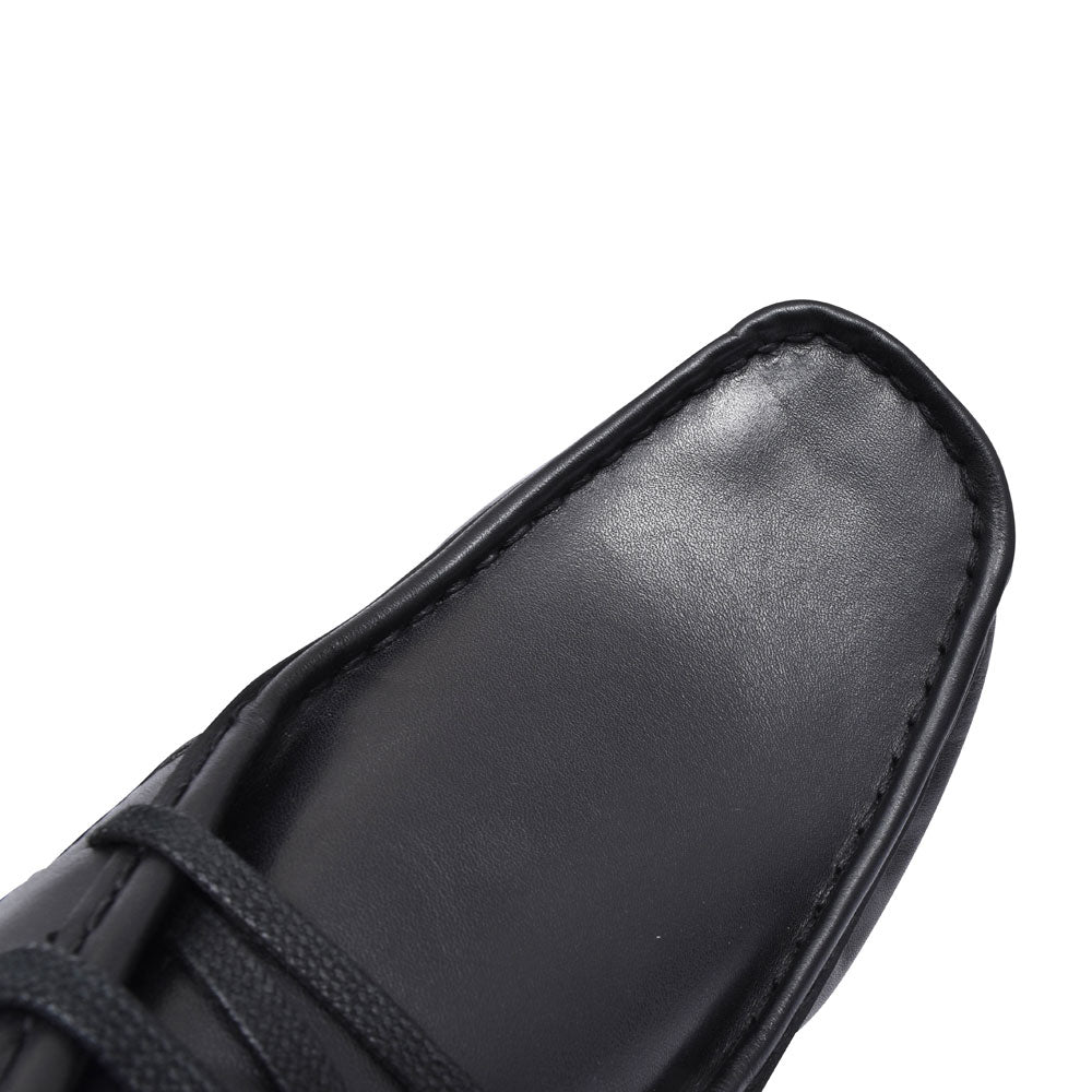 Event Casual Laced Moccasin Shoe For Men In Black