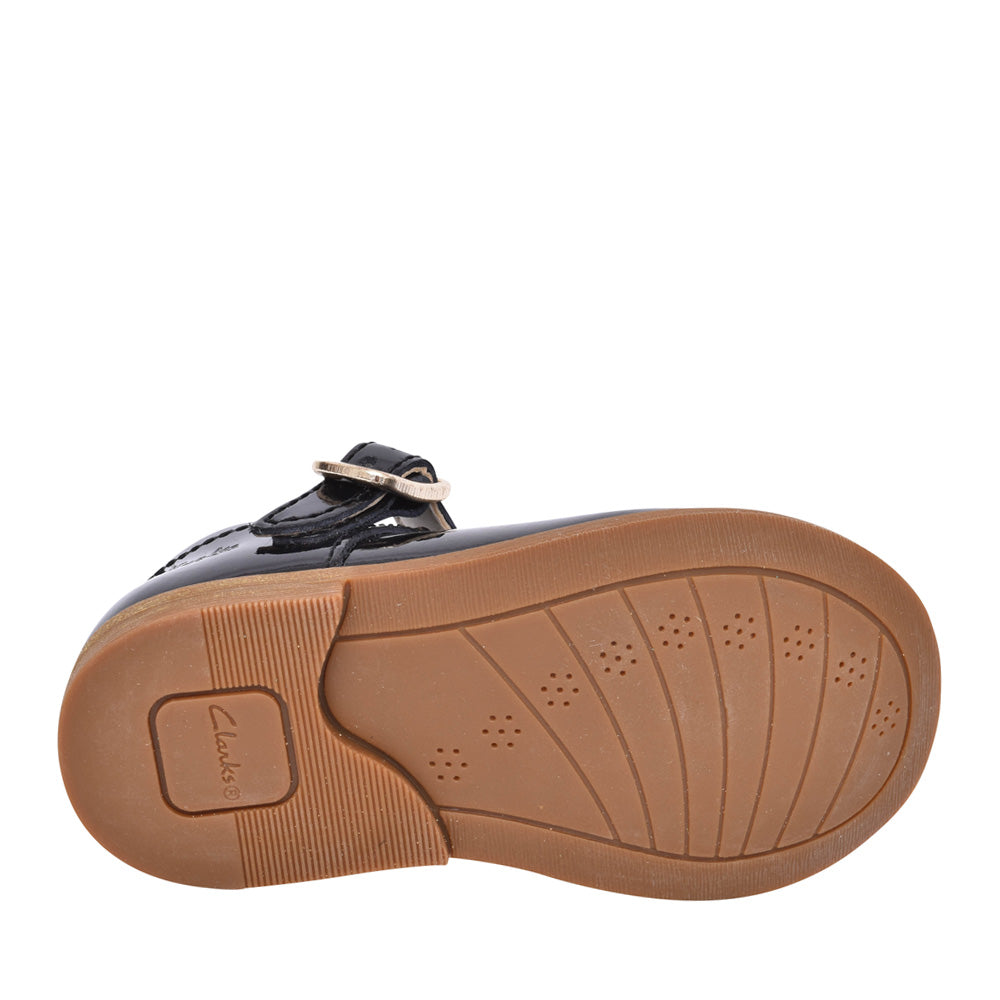 Girls Drew Play Black Patent T-bar Shoe In Kids F Fit