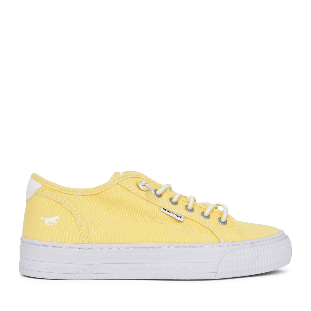 Ladies 1420304 Laced Trainer In Yellow