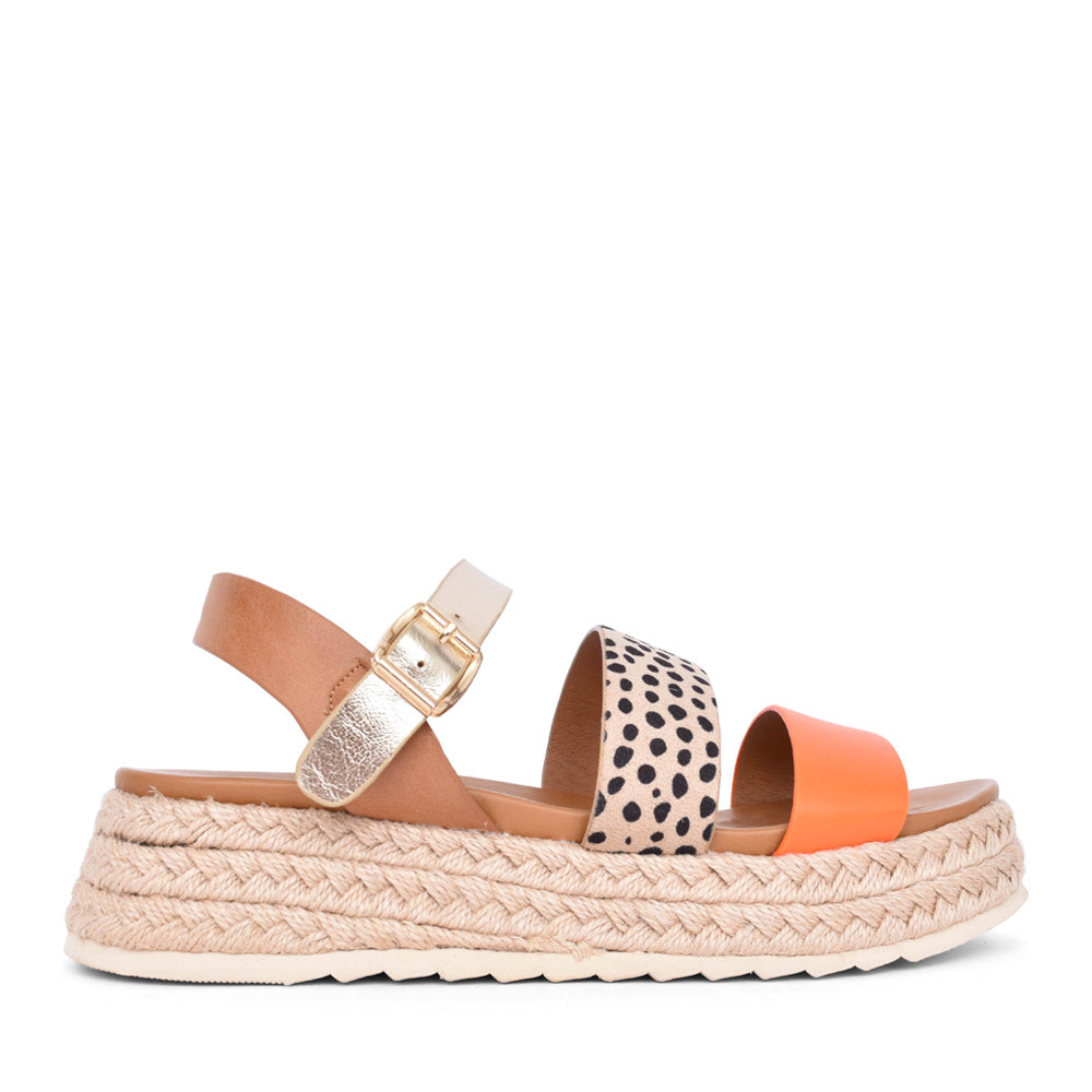 Ladies Summer Jlh493 Wedge Sandal In Orange