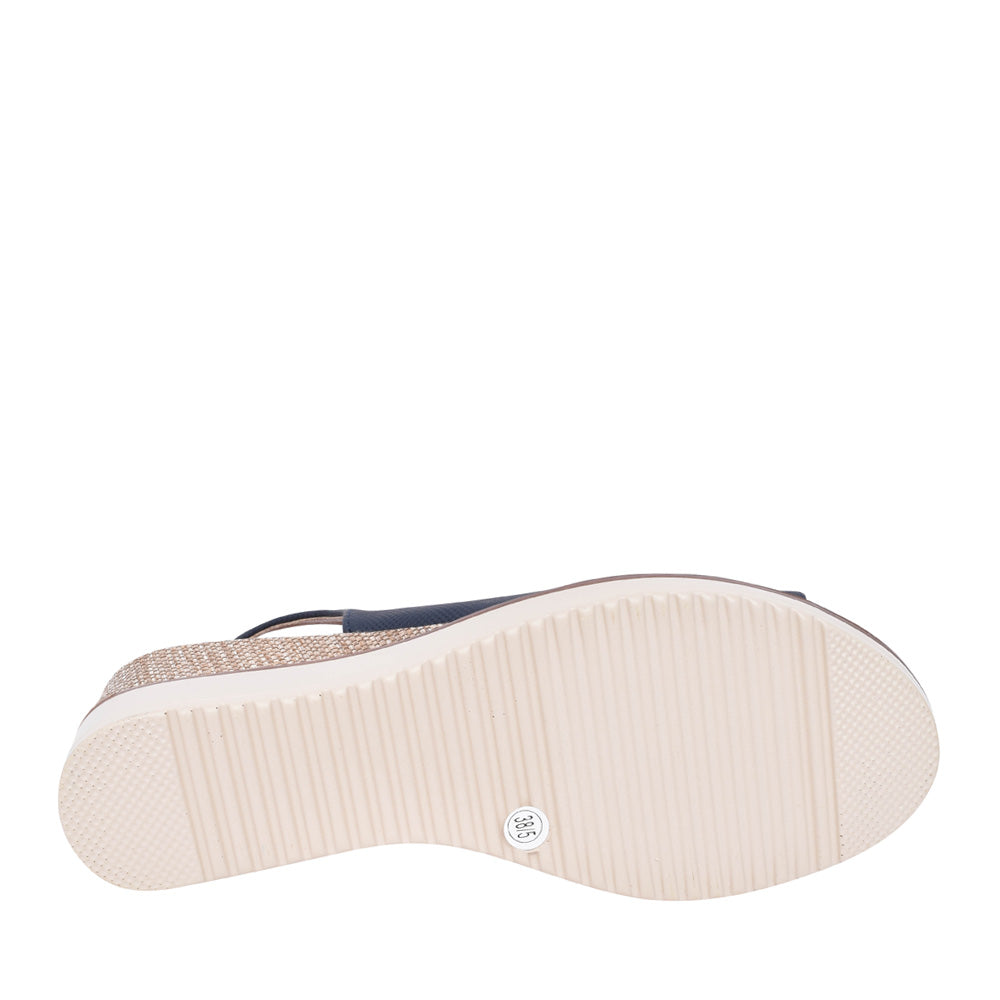 Ladies Mirfa Wedge Sandal In Navy