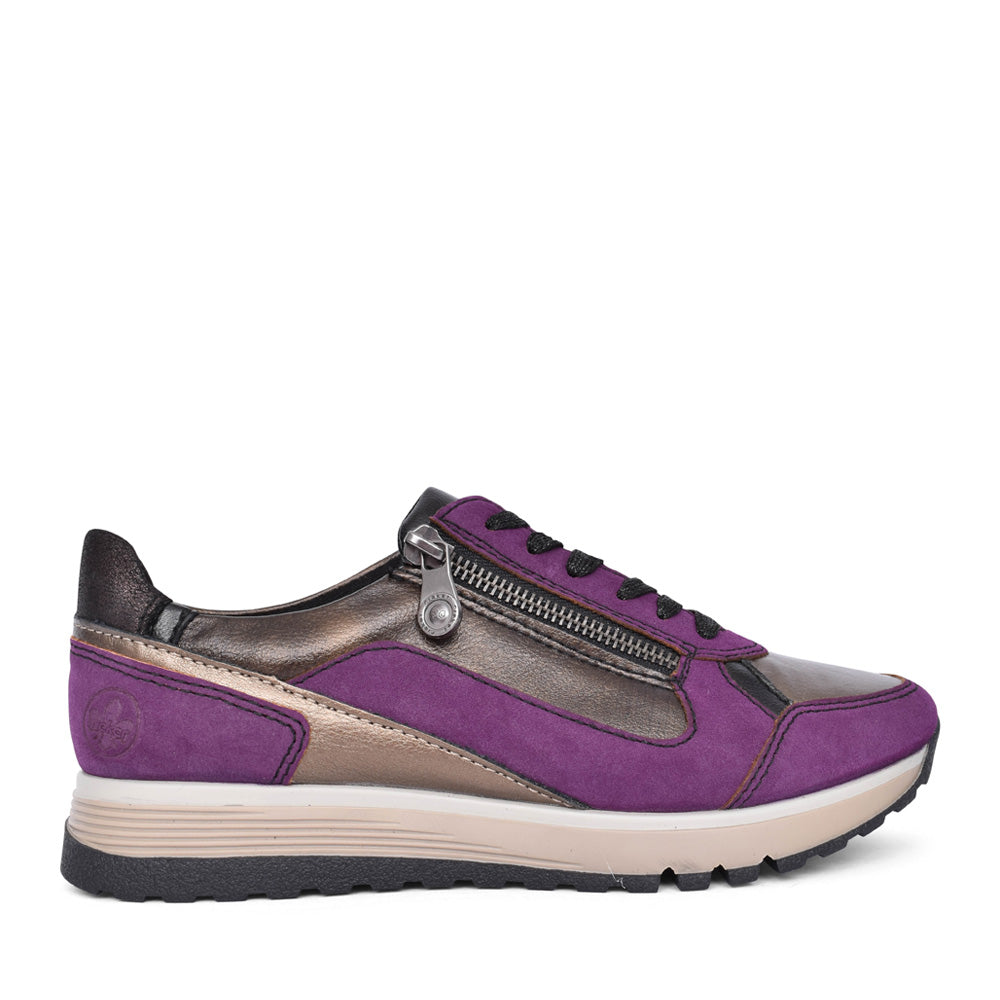 Ladies 49002 Laced Trainer In Purple