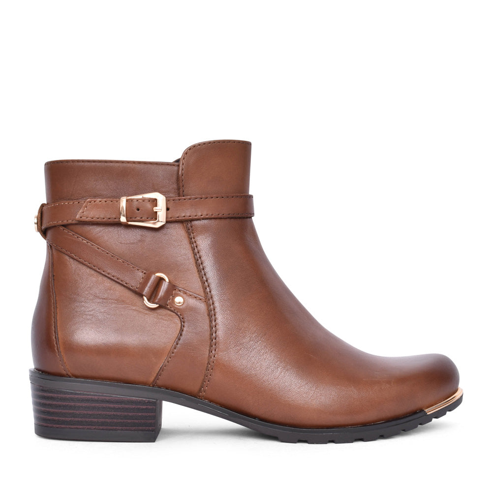 Ladies 9-25308 Ankle Boot In Cognac