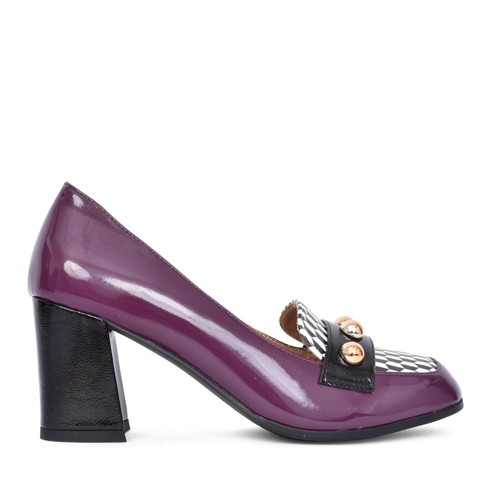Ladies Trapeze 005 Medium Heel Court Shoe In Plum