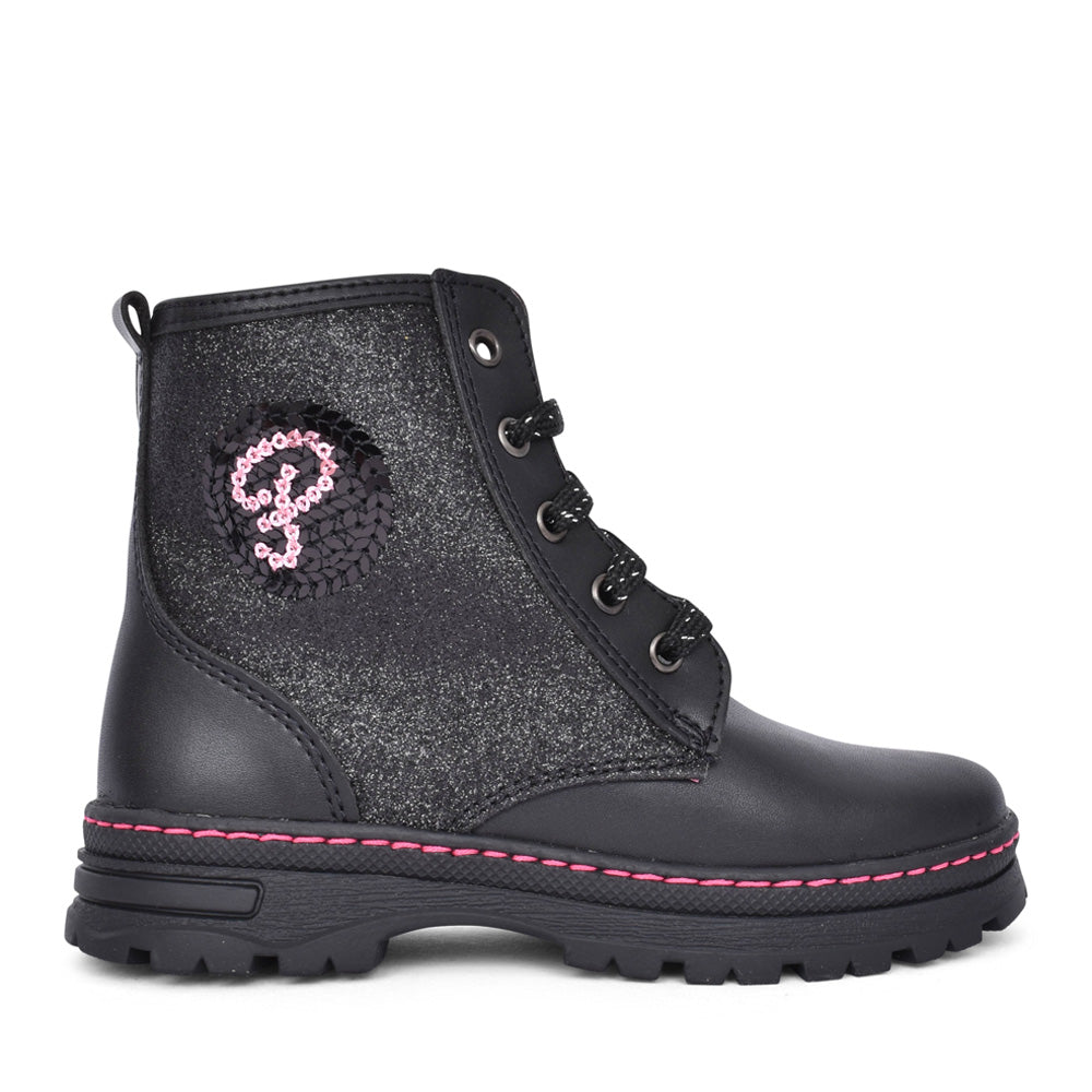 Girls 433915 Laced Ankle Boot In Black
