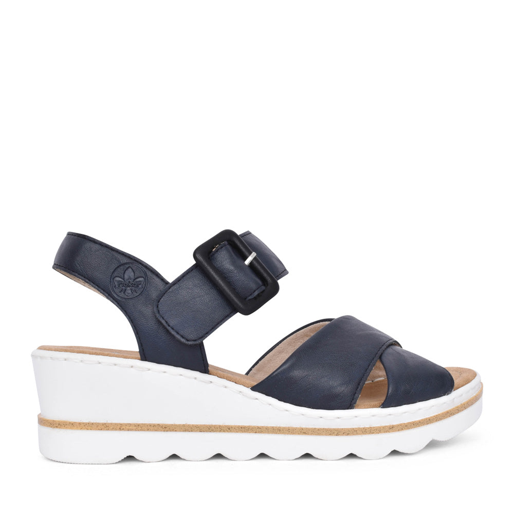 Ladies 67463 Wedge Sandal In Navy