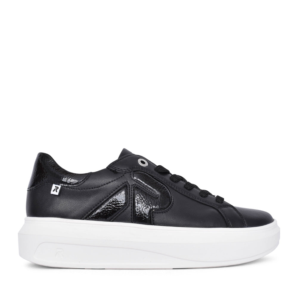 Ladies W1204 Laced Trainer In Black