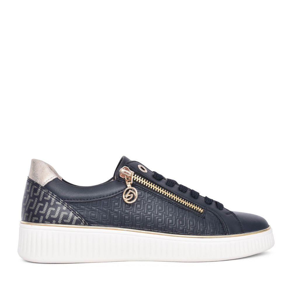 Ladies D2e00 Laced Trainer In Navy