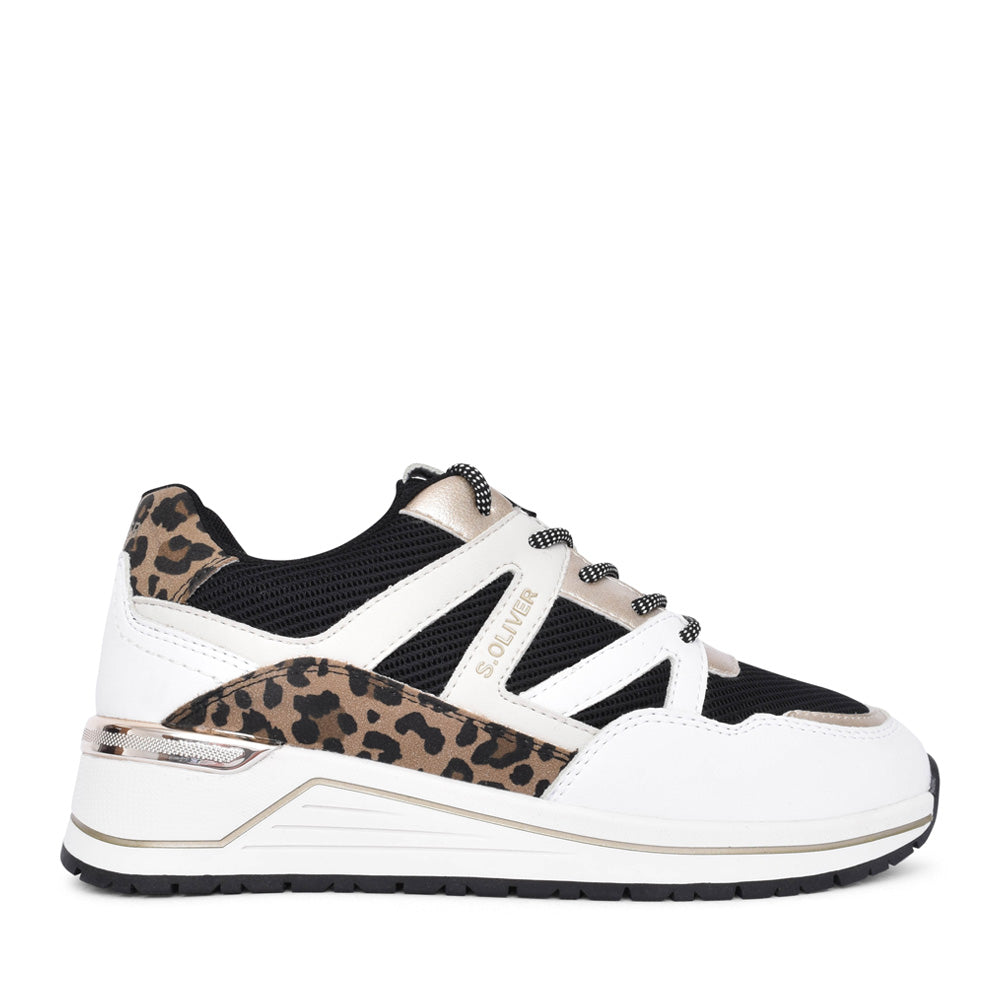 Ladies 5-23626 Laced Trainer In White
