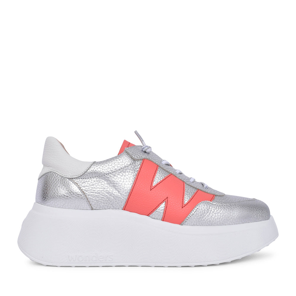 Ladies A-3625 Platform Trainer In Silver