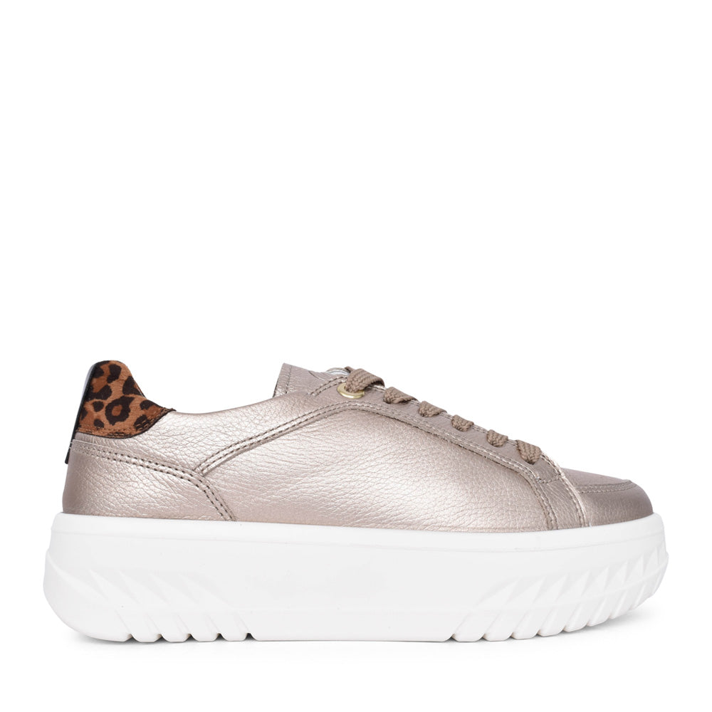 Ladies 12-46703 Monaco Laced Trainer In Bronze