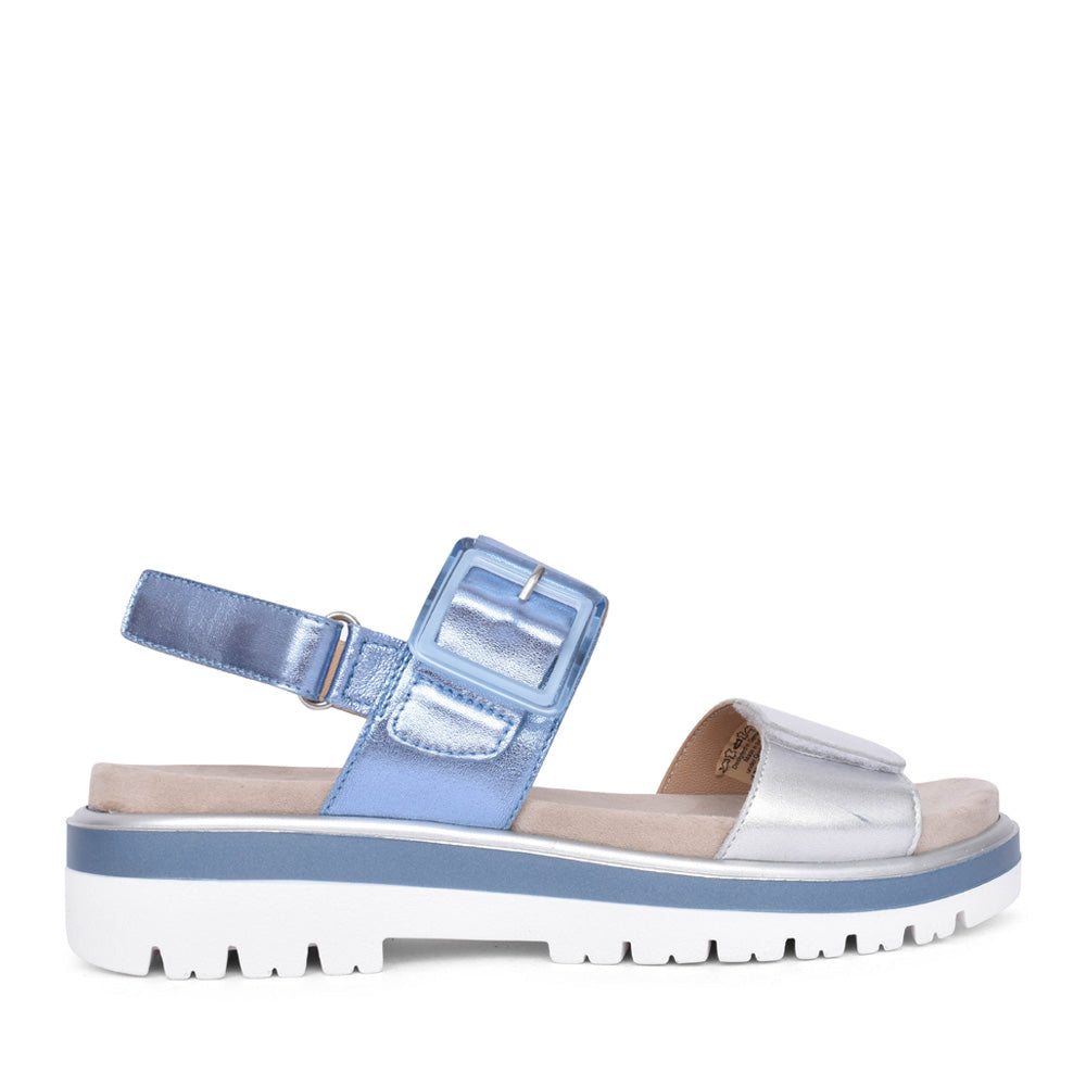 Ladies 12-21003 Malaga-s Velcro Sandal In Blue