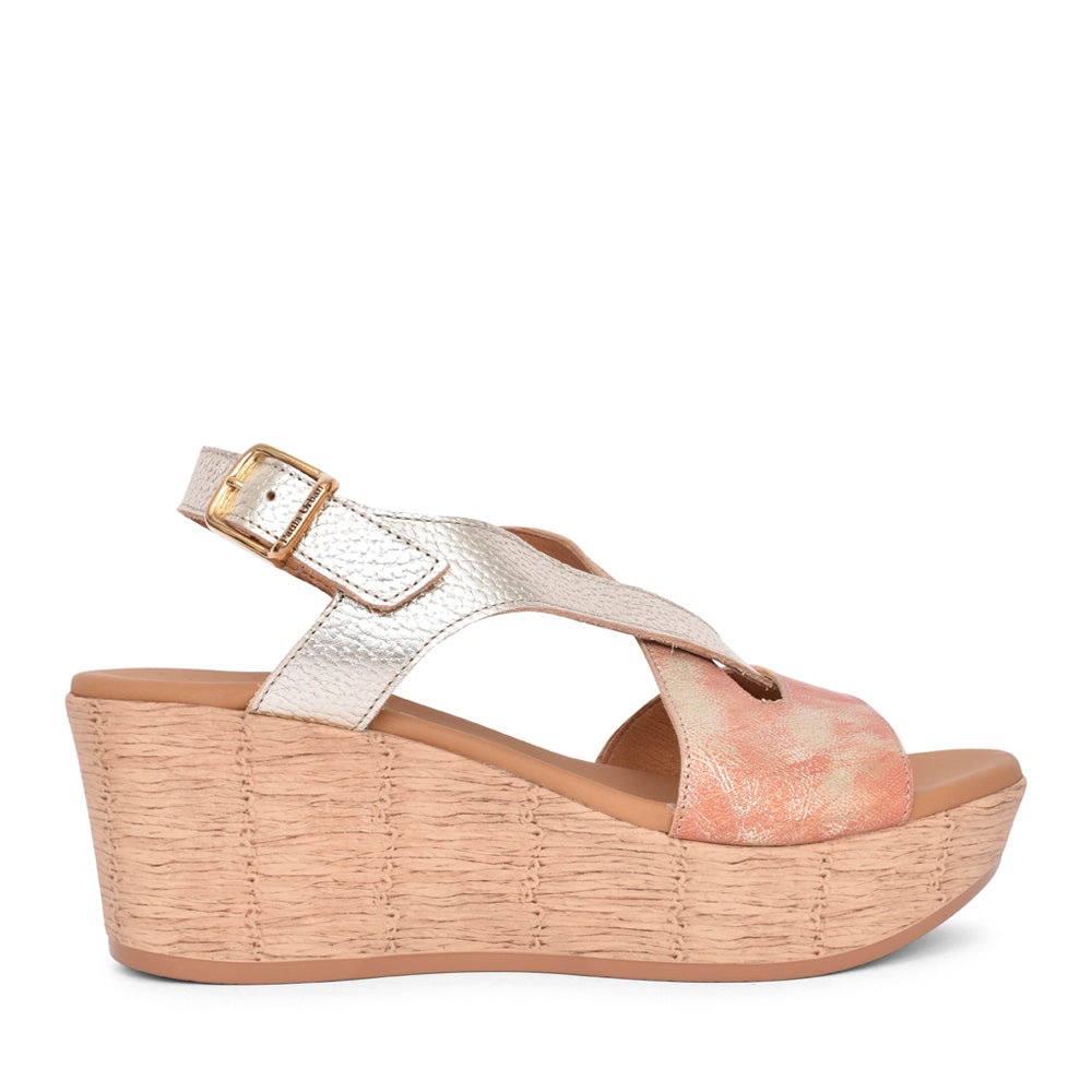 Ladies 31-749 Wedge Sandal In Orange