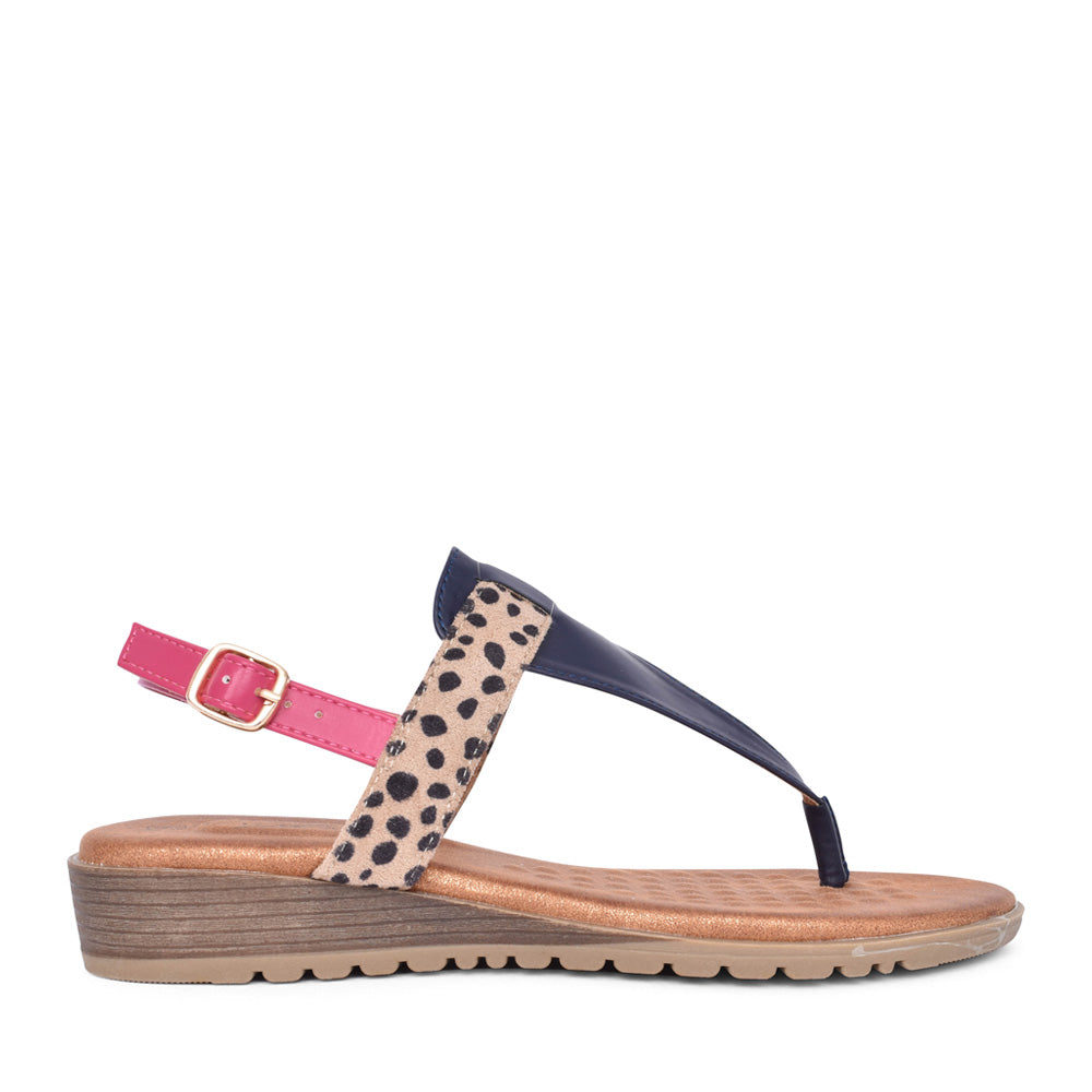 Ladies Gina Jlh451 Toe Post Sandal In Navy