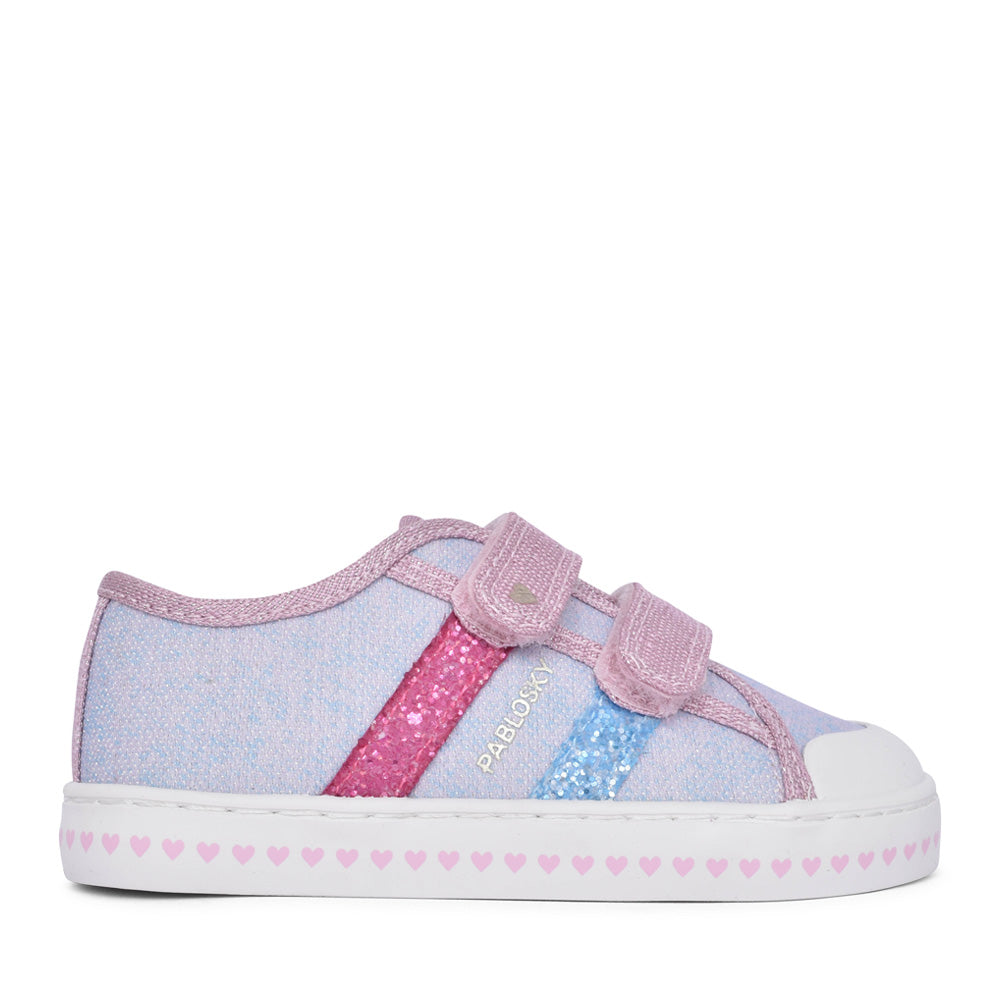 Girls 980570 Canvas Velcro Shoe In Lilac