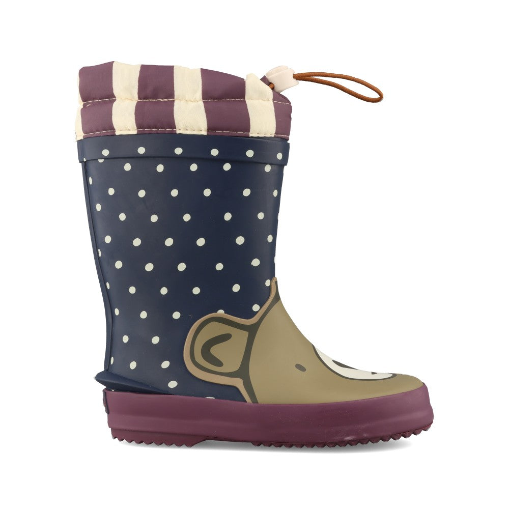 Girls Tarri Race T Navy Combi Wellie Boot In Kids G Fit