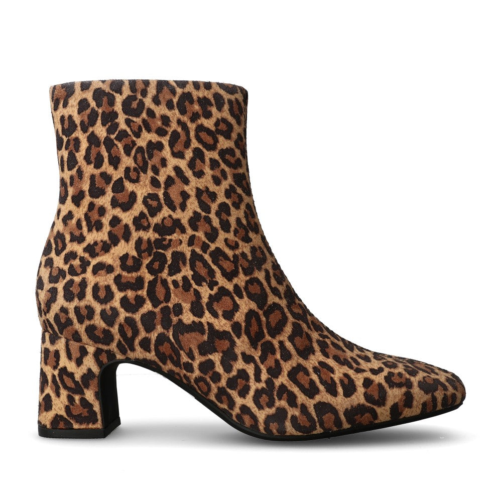 Ladies Fernie Zip D-fit Suede Ankle Boot In Leopard