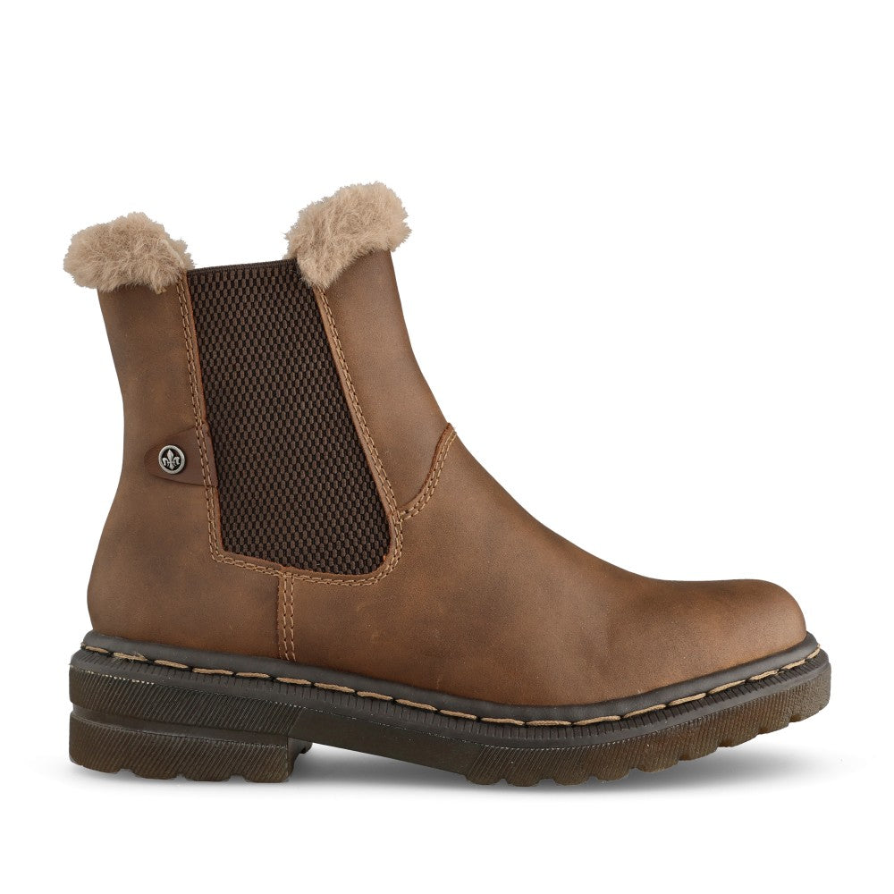 Ladies 78250 Low Heel Ankle Boot In Brown
