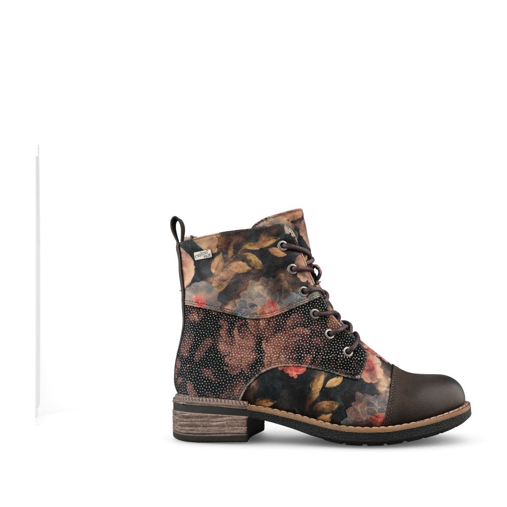 Ladies 94611 Tex Laced Ankle Boot In Multi-colour