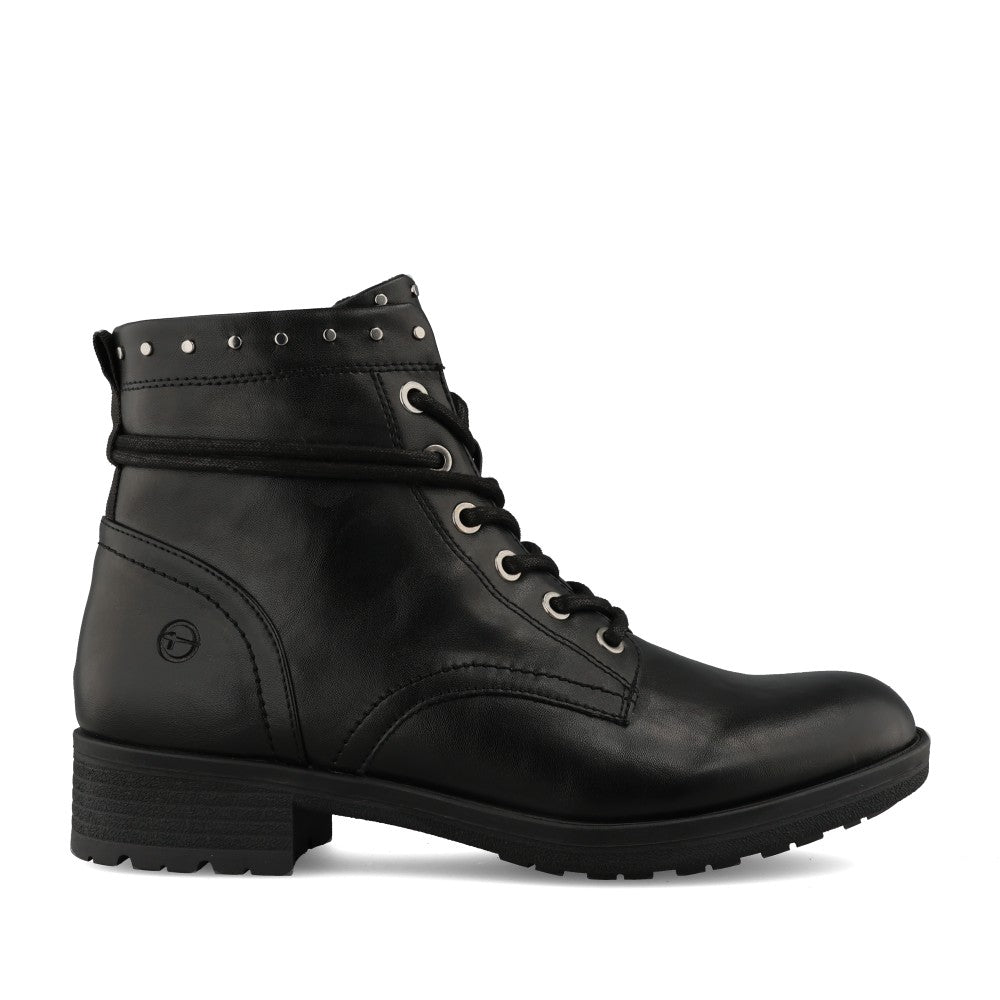 Ladies 1-25133 Low Heel Ankle Boot In Black