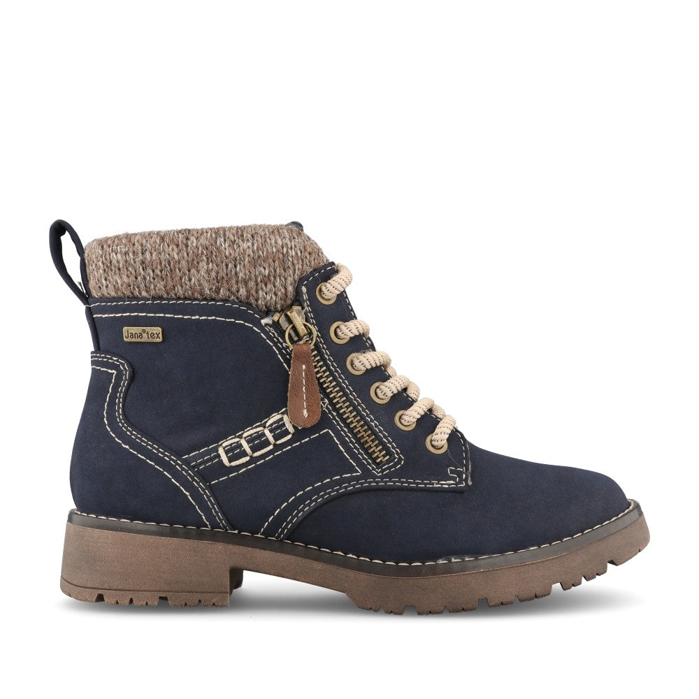 Ladies 8-26283 Low Heel Ankle Boot In Navy