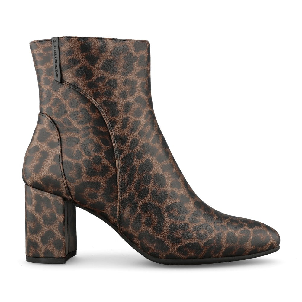 Ladies 2-85302 Medium Heel Ankle Boot In Leopard