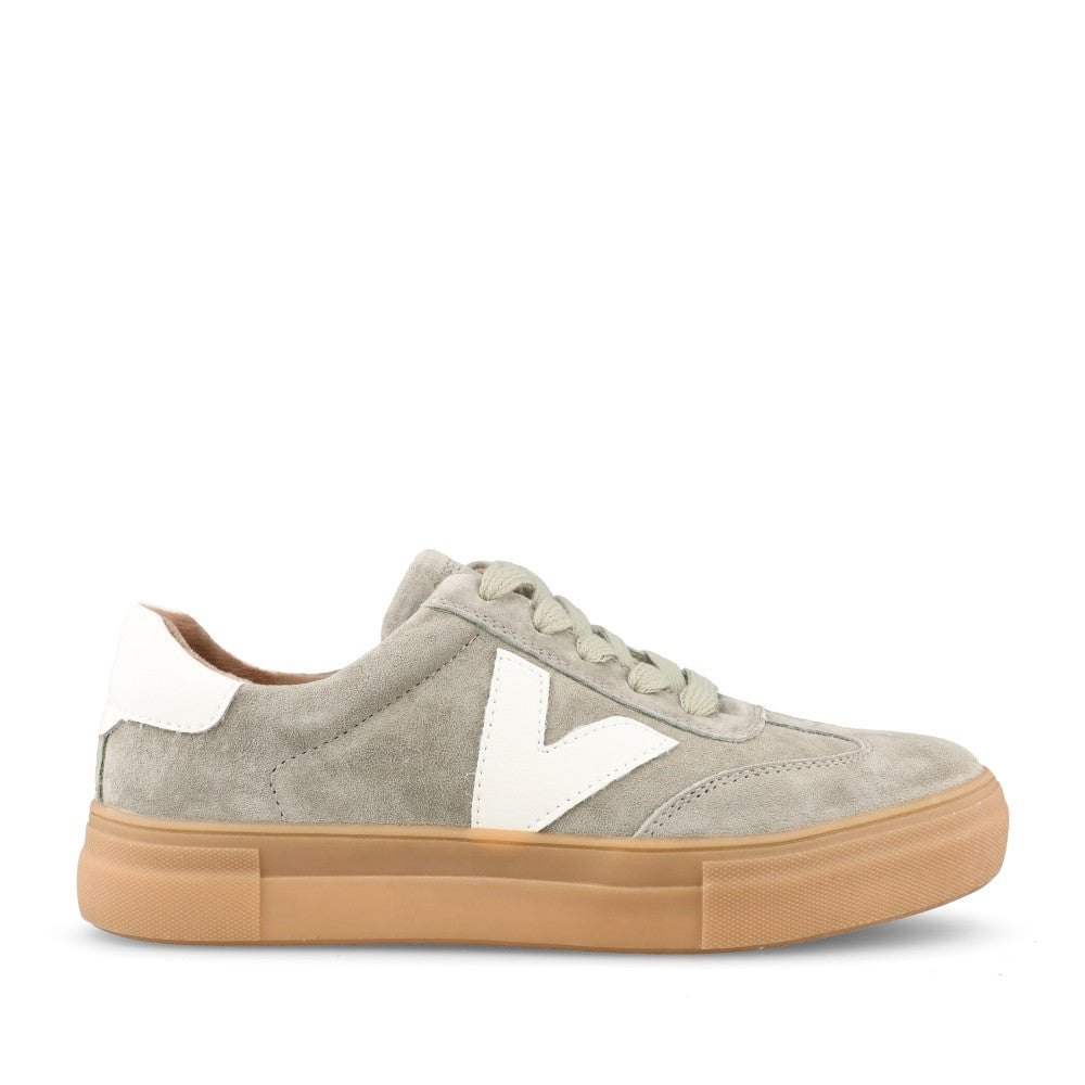 Ladies Ninety Laced Trainer In Calming Green