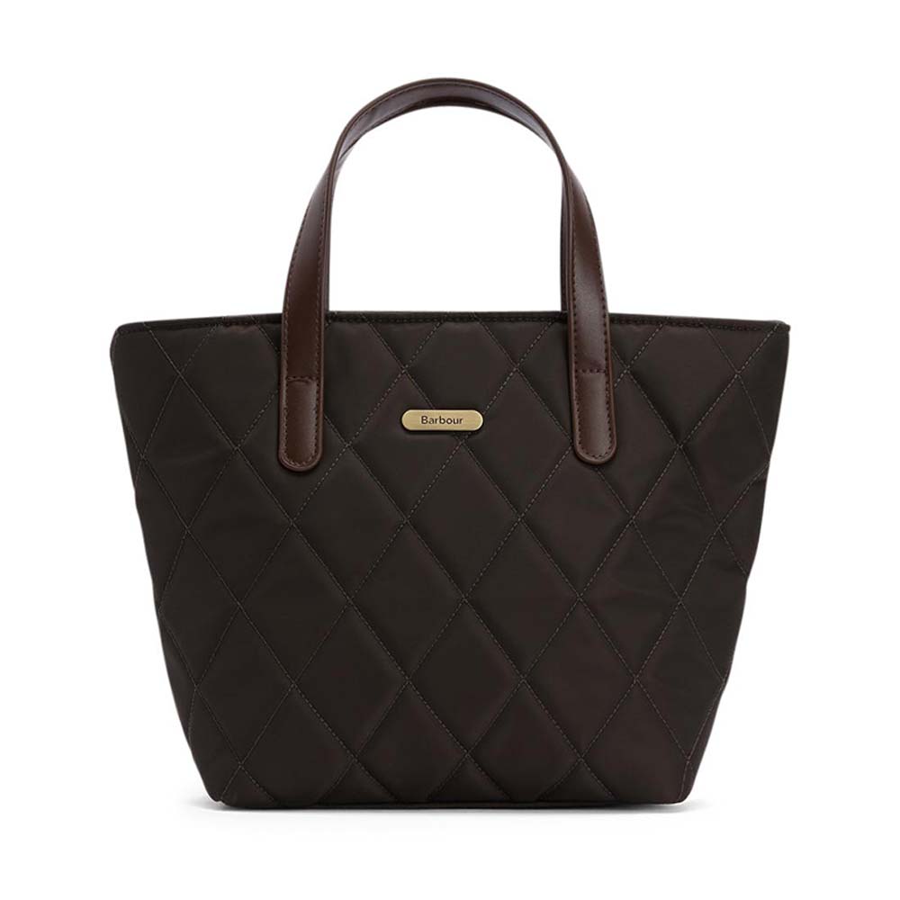 Ladies Mini Quilted Tote Bag In Olive