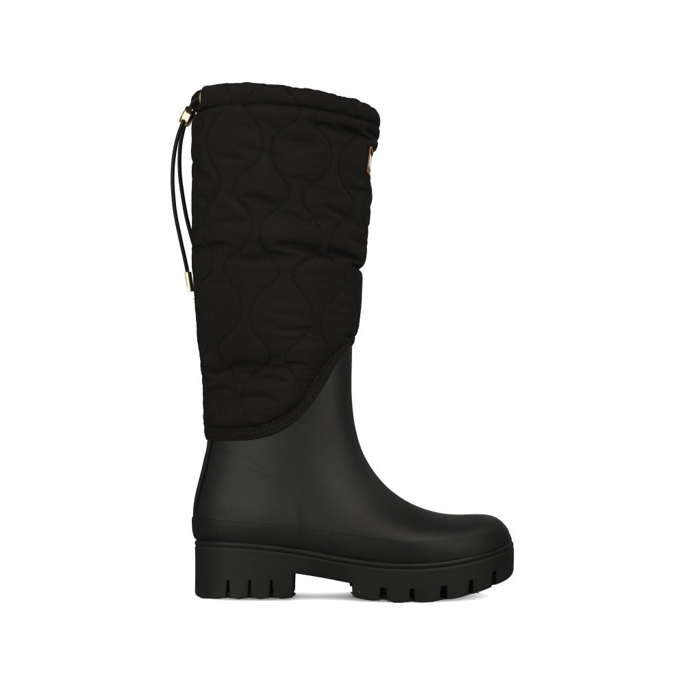 Ladies Marnie Quilted Tall Welly In Black