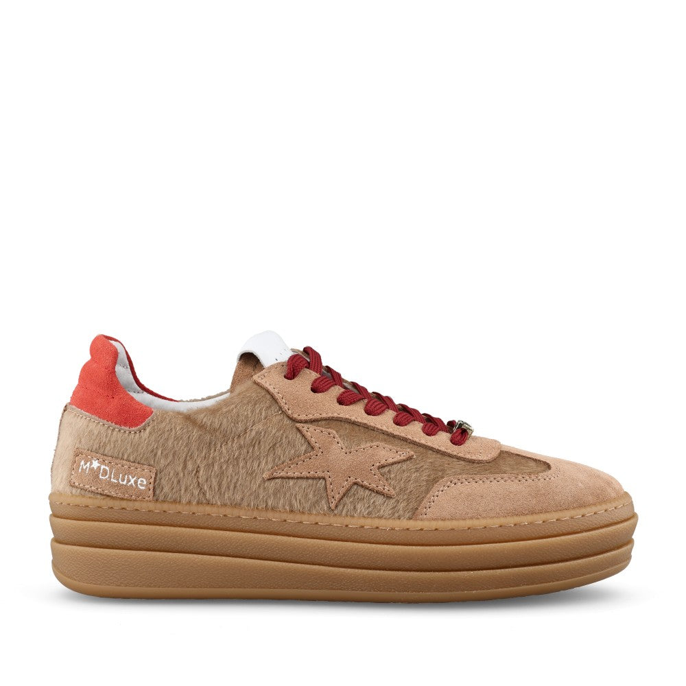Ladies 526z-121 Laced Trainer In Beige