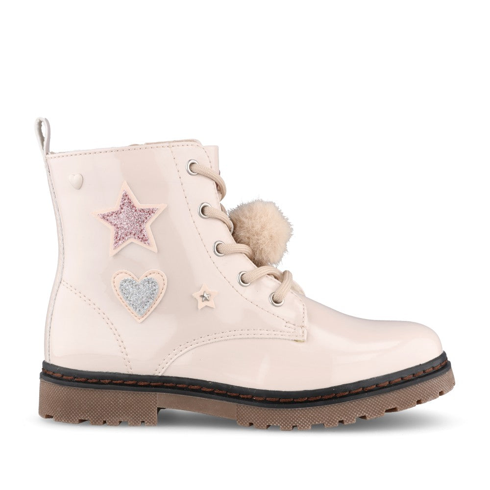 Girls 151092 Laced Ankle Boot In Beige