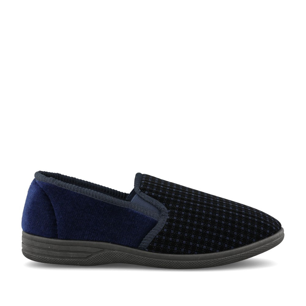 Mens Ernest Full Slipper In Navy