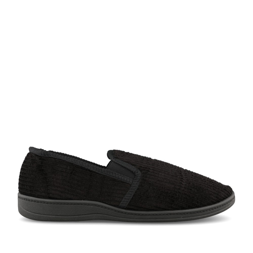 Mens Harry Wide Fitting Slipper In Black
