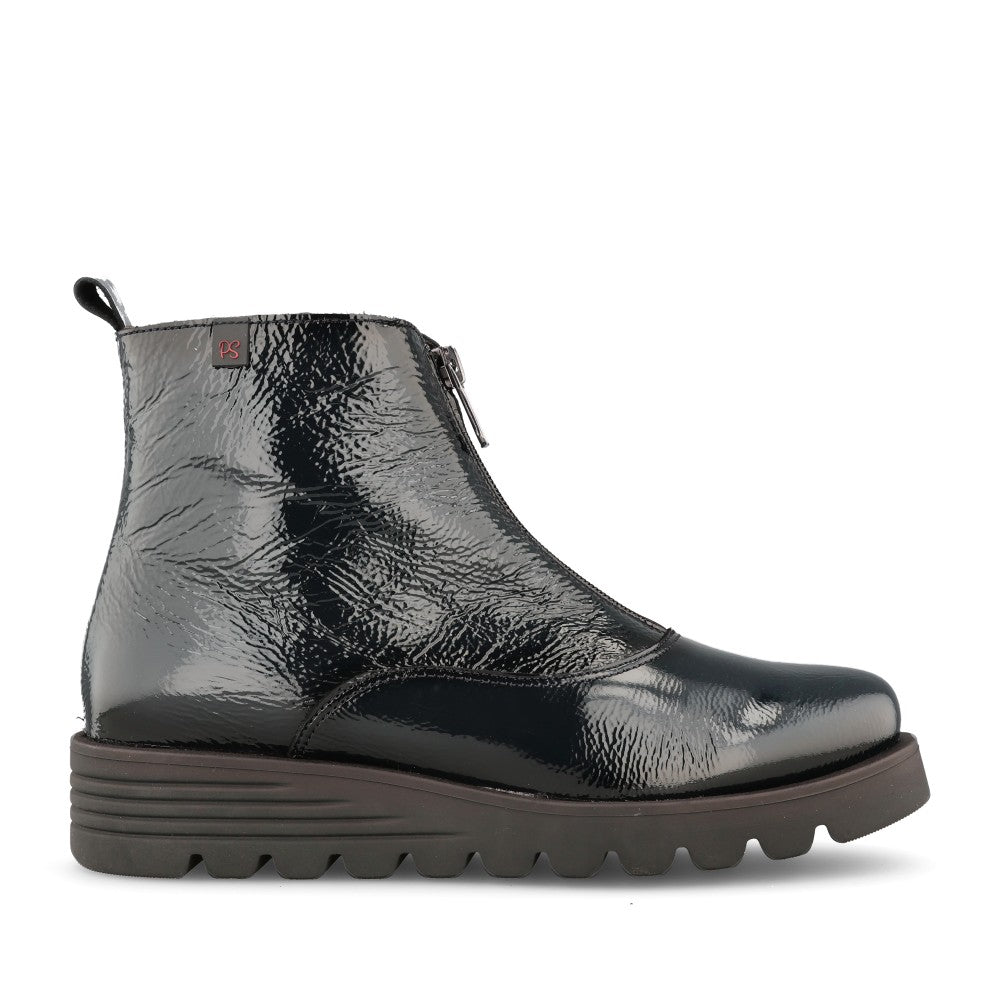 Ladies 21544 Wedge Ankle Boot In Navy
