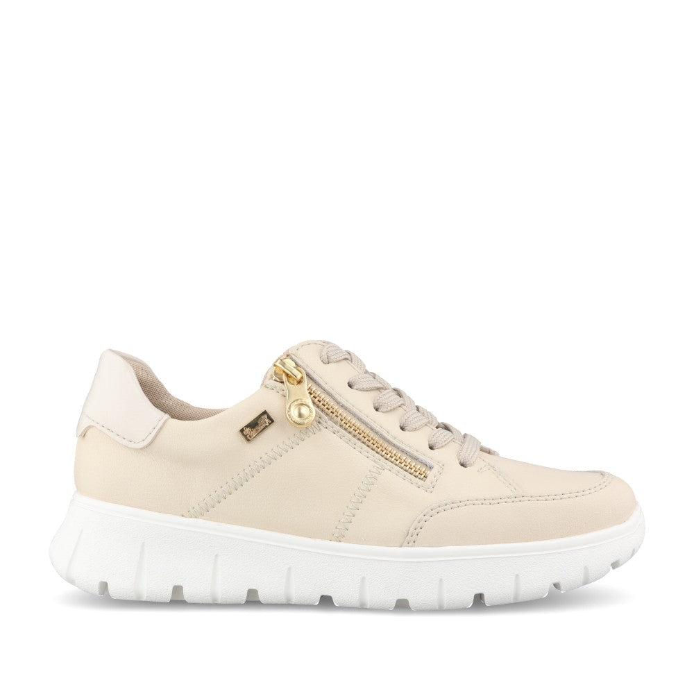 Ladies N1301 Laced Trainer In Beige
