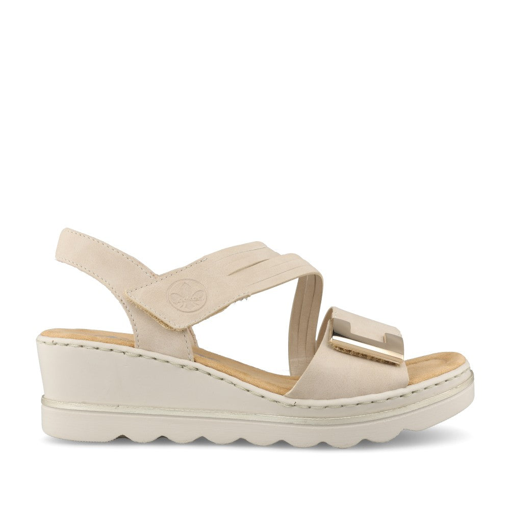 Ladies 67410 Wedge Sandal In Beige