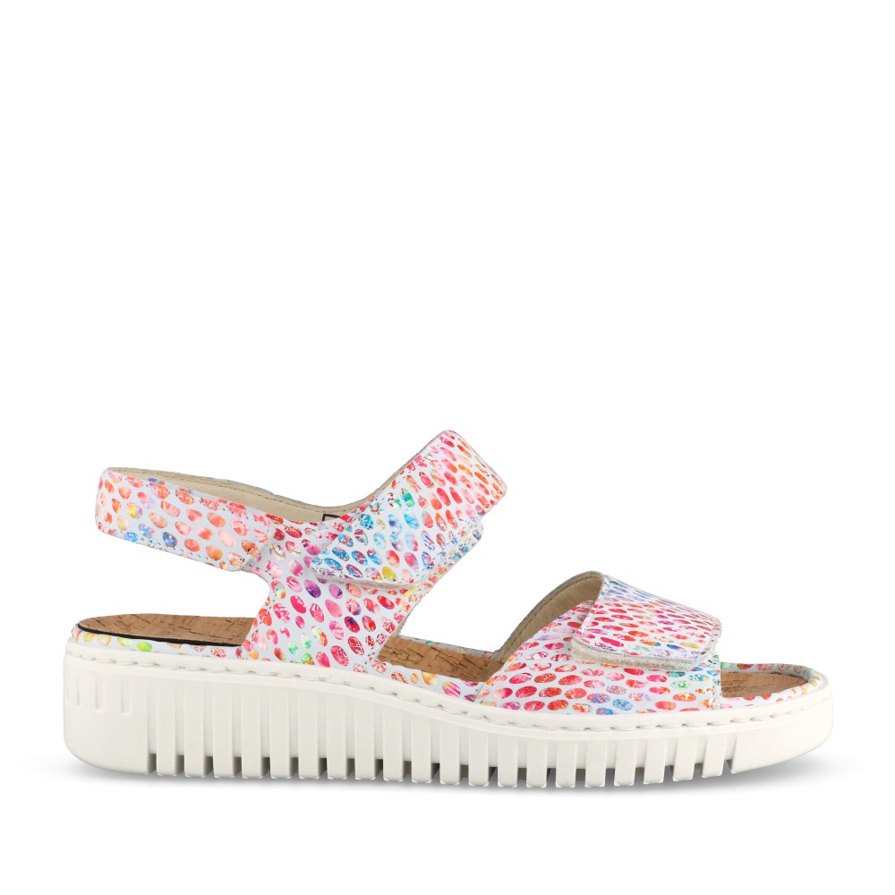 Ladies 955001 Willow H-fit Sandal In White Multi