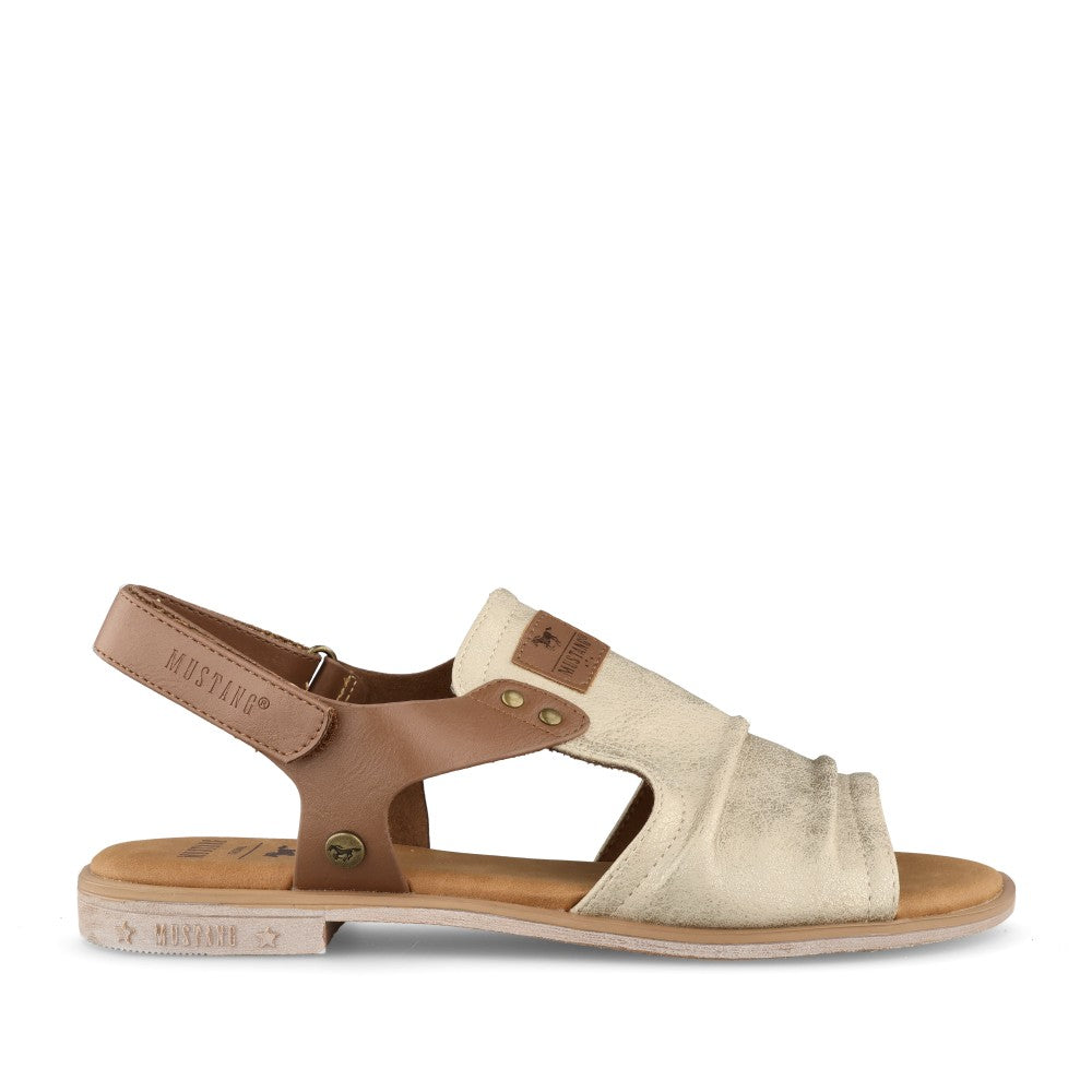 Ladies 072002 Velcro Sandal In Metallic