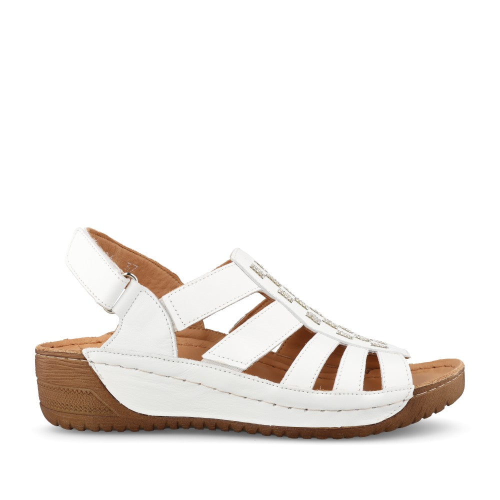 Ladies A8264 Edith Sandal In White