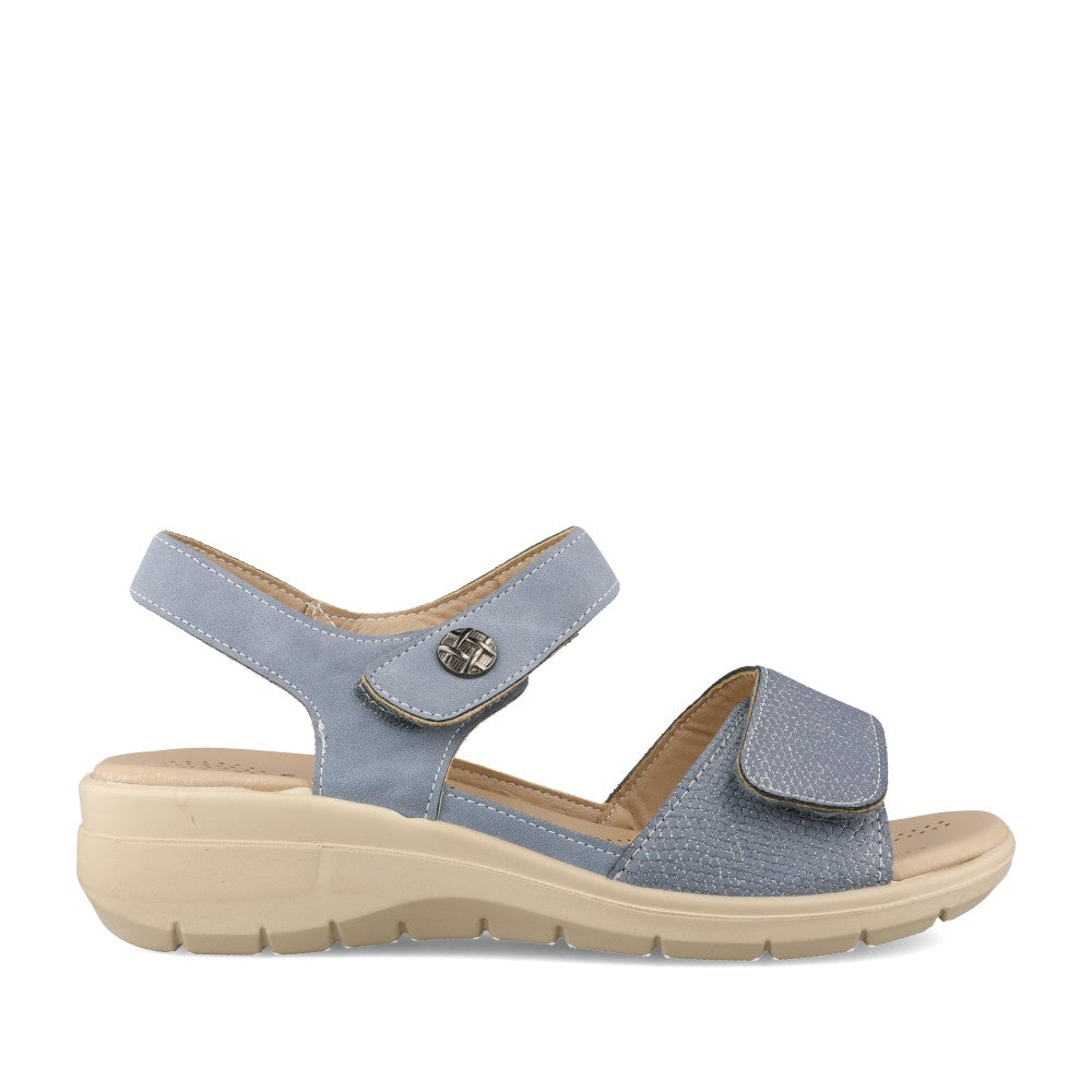Ladies Cordelia Velcro Sandal In Blue