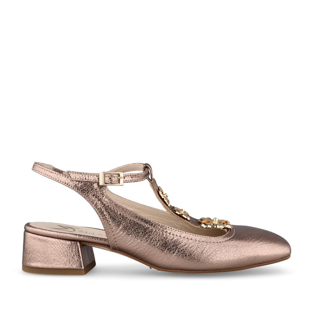 Ladies 8225 Low Heel Court Shoe In Pewter