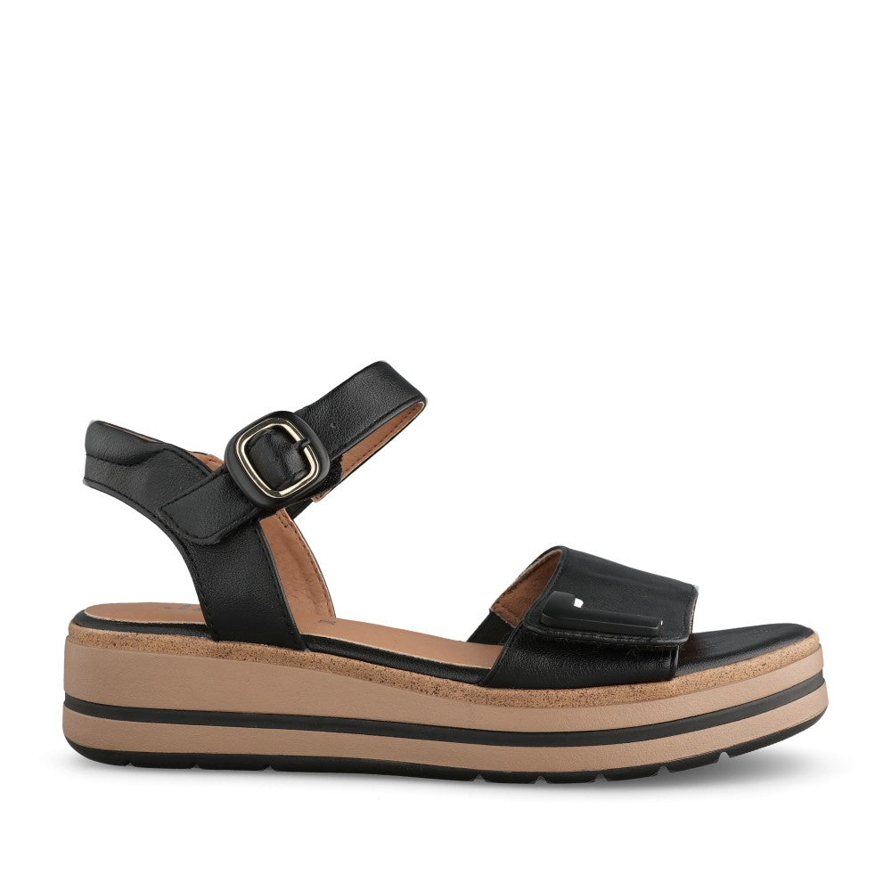 Ladies 8-28269 Wedge Sandal In Black