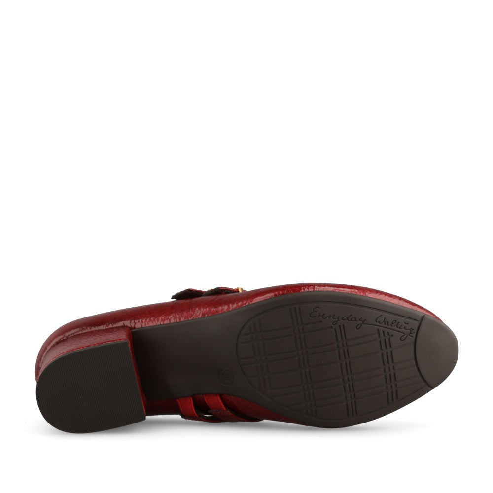Ladies 8-24366 Mid Heel Mary Jane Shoe In Red